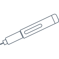Simple insulin pen illustration.