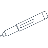 Simple insulin pen illustration.